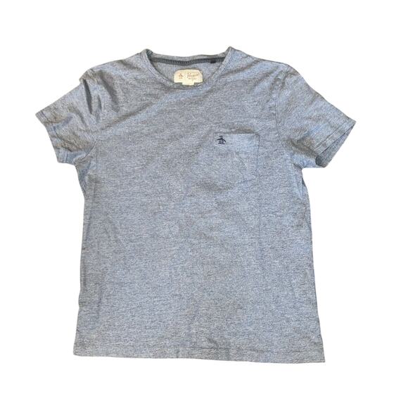 Original Penguin Shirt Men Large Blue Short Sleeve Pocket Embroidered Logo Adult - Picture 1 of 5